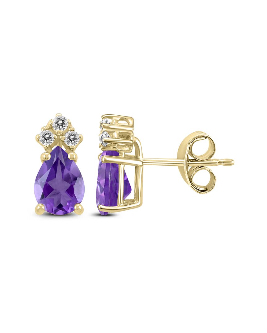 Gemstones 14k 1.70 Ct. Tw. Diamond & Amethyst Earrings