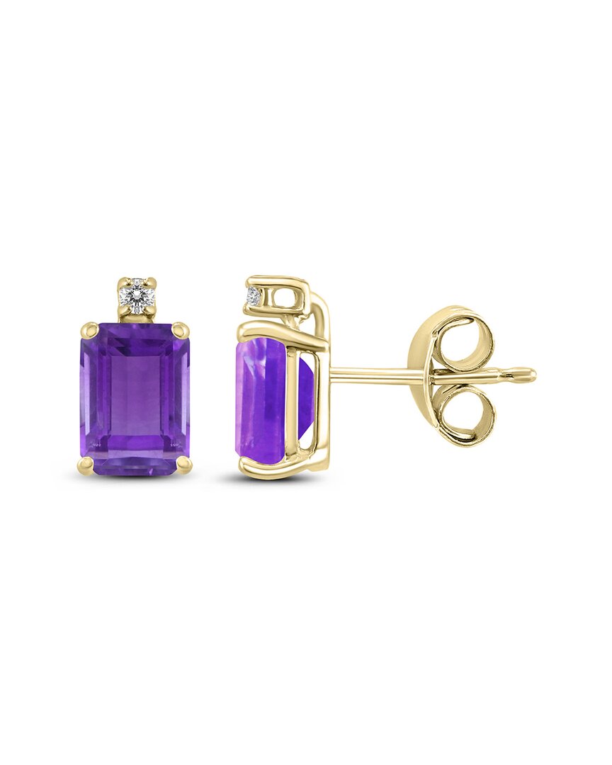 Gemstones 14k 2.44 Ct. Tw. Diamond & Amethyst Earrings