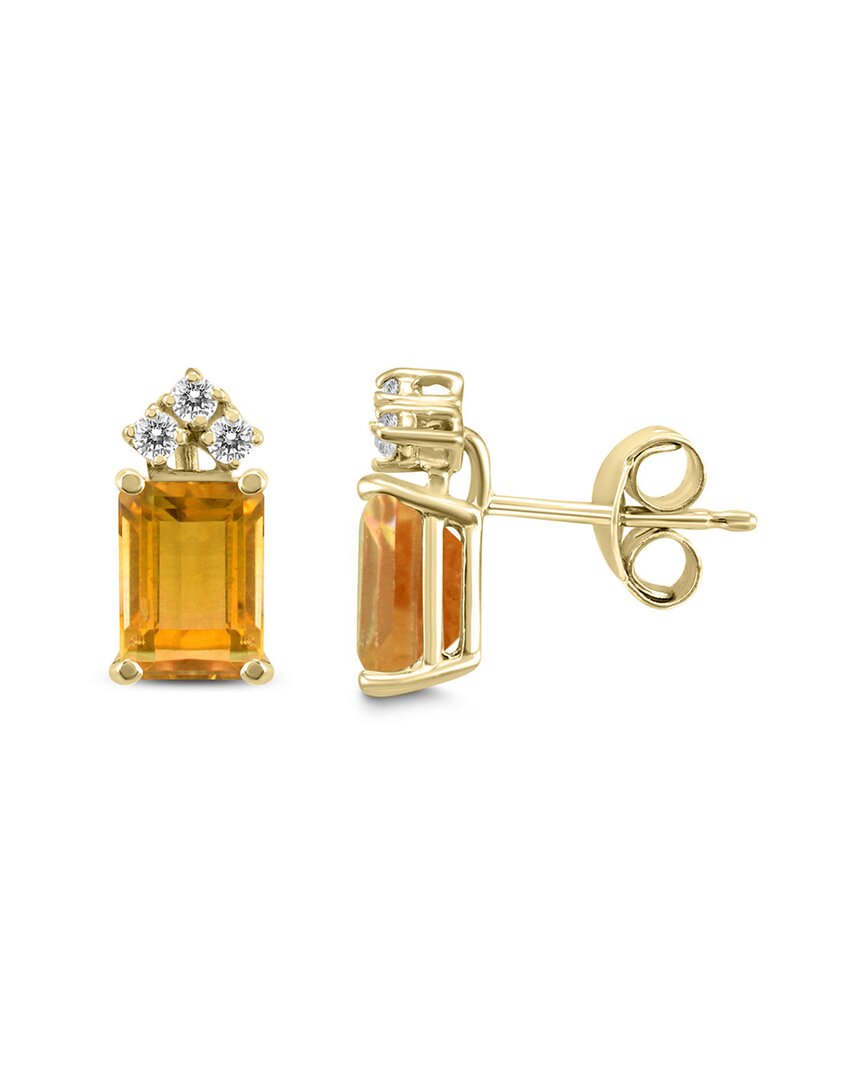Gemstones 14k 1.20 Ct. Tw. Diamond & Citrine Earrings