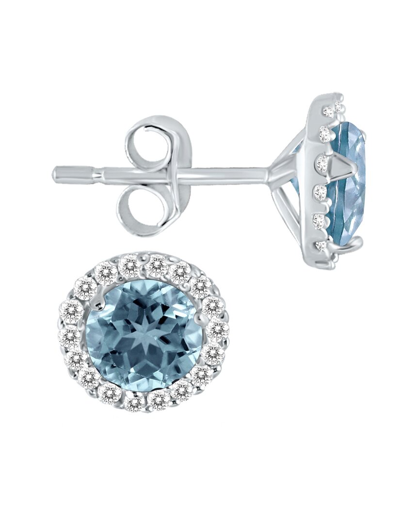 Gemstones 14k 0.91 Ct. Tw. Diamond & Aquamarine Earrings