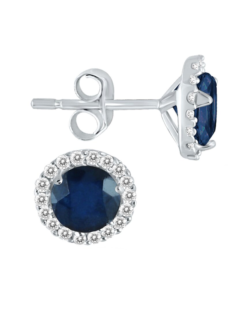 Gemstones 14k 1.14 Ct. Tw. Diamond & Sapphire Earrings