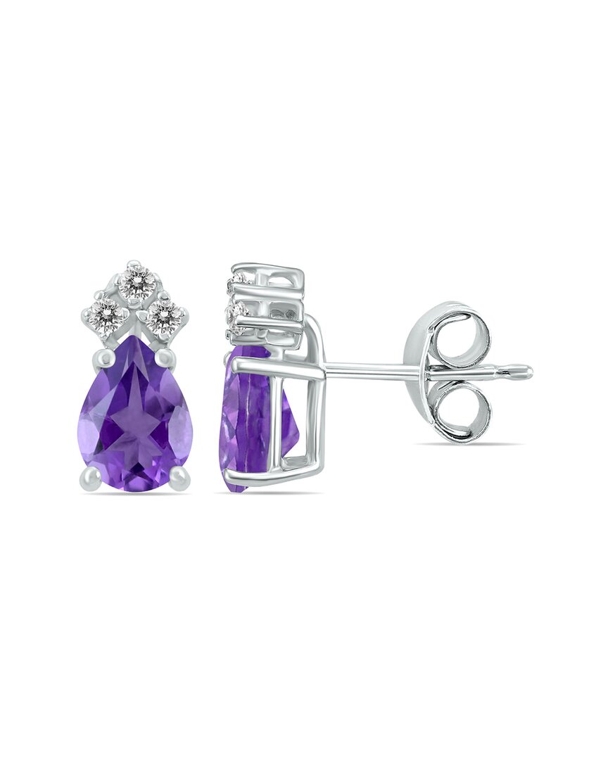 Gemstones 14k 1.00 Ct. Tw. Diamond & Amethyst Earrings