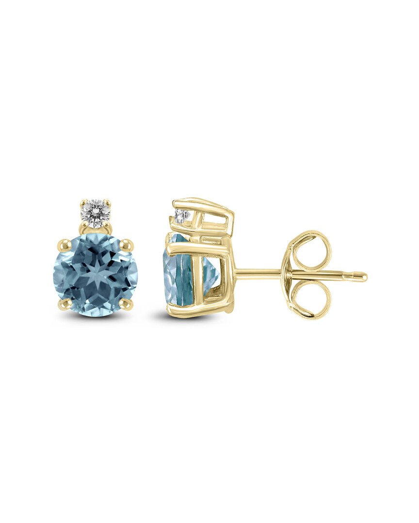 Gemstones 14k 0.76 Ct. Tw. Diamond & Aquamarine Earrings