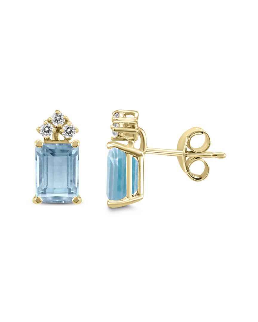 Gemstones 14k 0.90 Ct. Tw. Diamond & Aquamarine Earrings