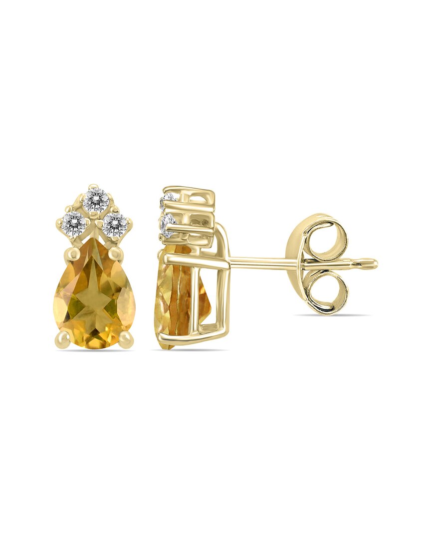 Gemstones 14k 1.00 Ct. Tw. Diamond & Citrine Earrings