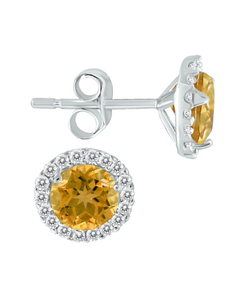 Gemstones 14k 1.01 Ct. Tw. Diamond & Citrine Earrings