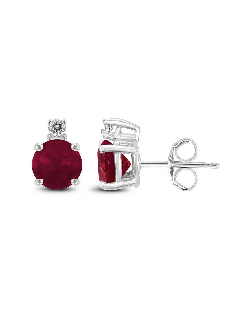 Gemstones 14k 0.96 Ct. Tw. Diamond & Ruby Earrings