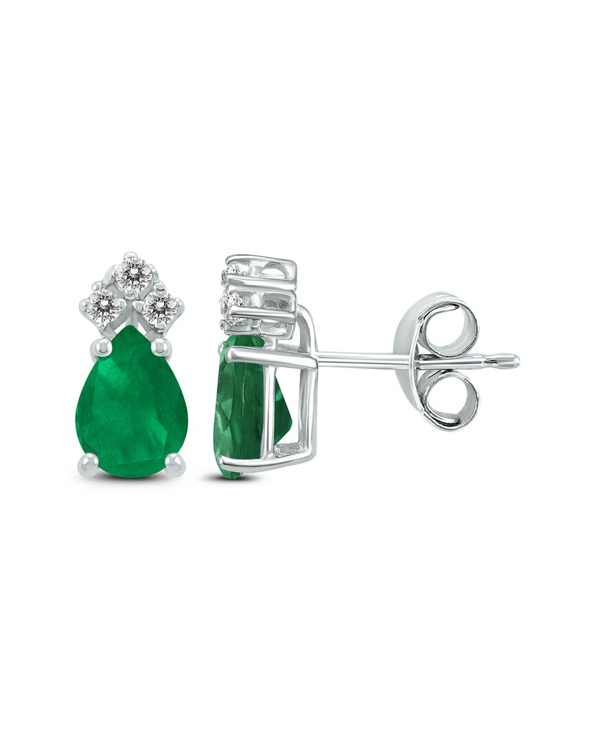 Gemstones 14k 0.54 Ct. Tw. Diamond & Emerald Earrings