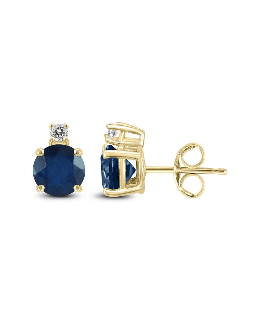 Gemstones 14k 0.96 Ct. Tw. Diamond & Sapphire Earrings