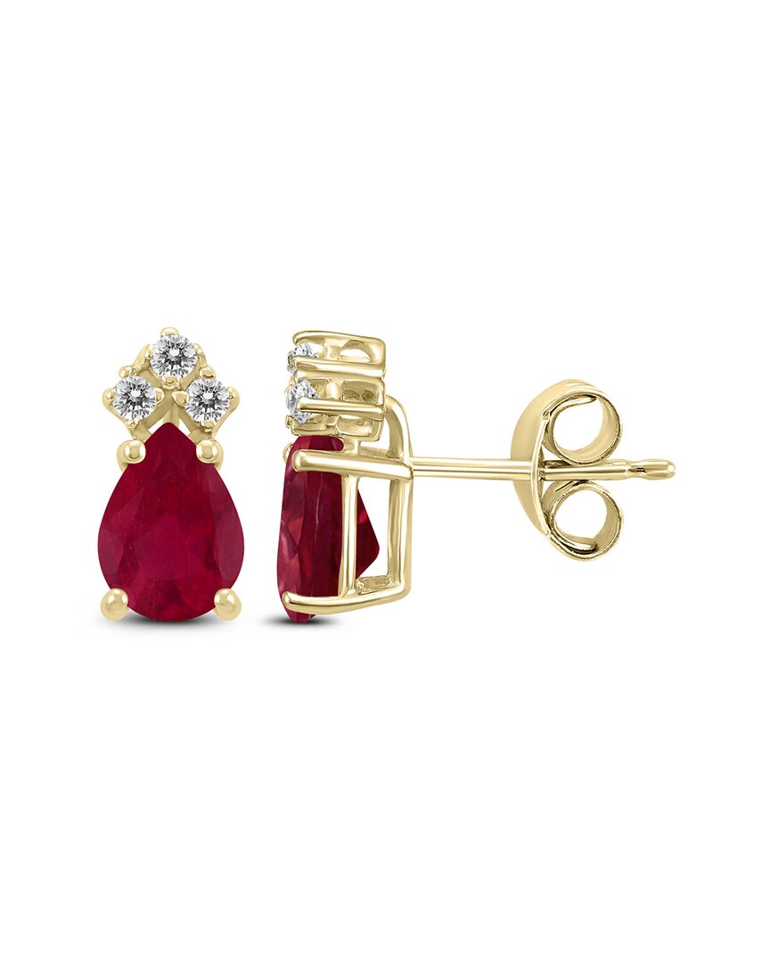 Gemstones 14k 0.68 Ct. Tw. Diamond & Ruby Earrings