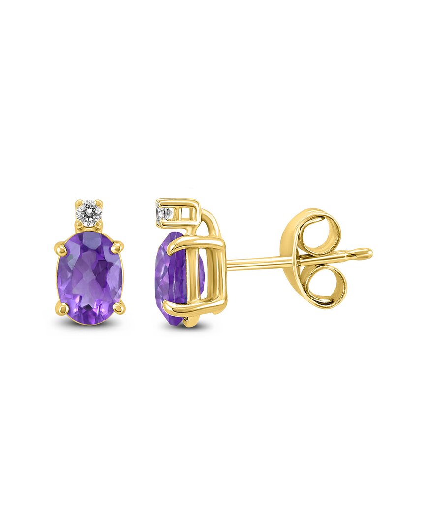 Gemstones 14k 2.54 Ct. Tw. Diamond & Amethyst Earrings