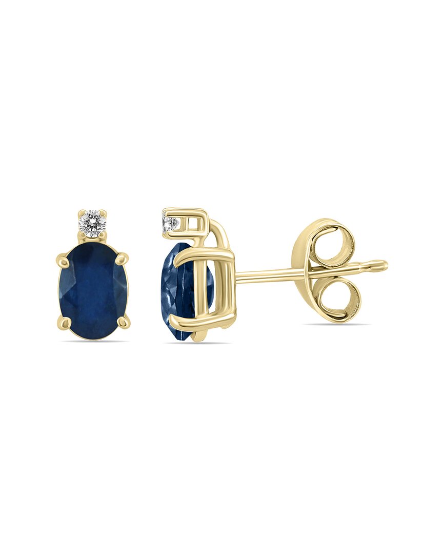 Gemstones 14k 1.33 Ct. Tw. Diamond & Sapphire Earrings