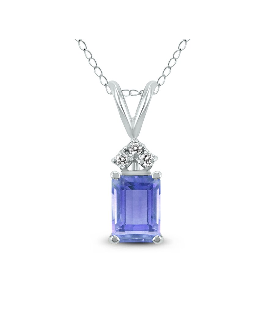 Gemstones 14k 0.43 Ct. Tw. Diamond & Tanzanite Necklace