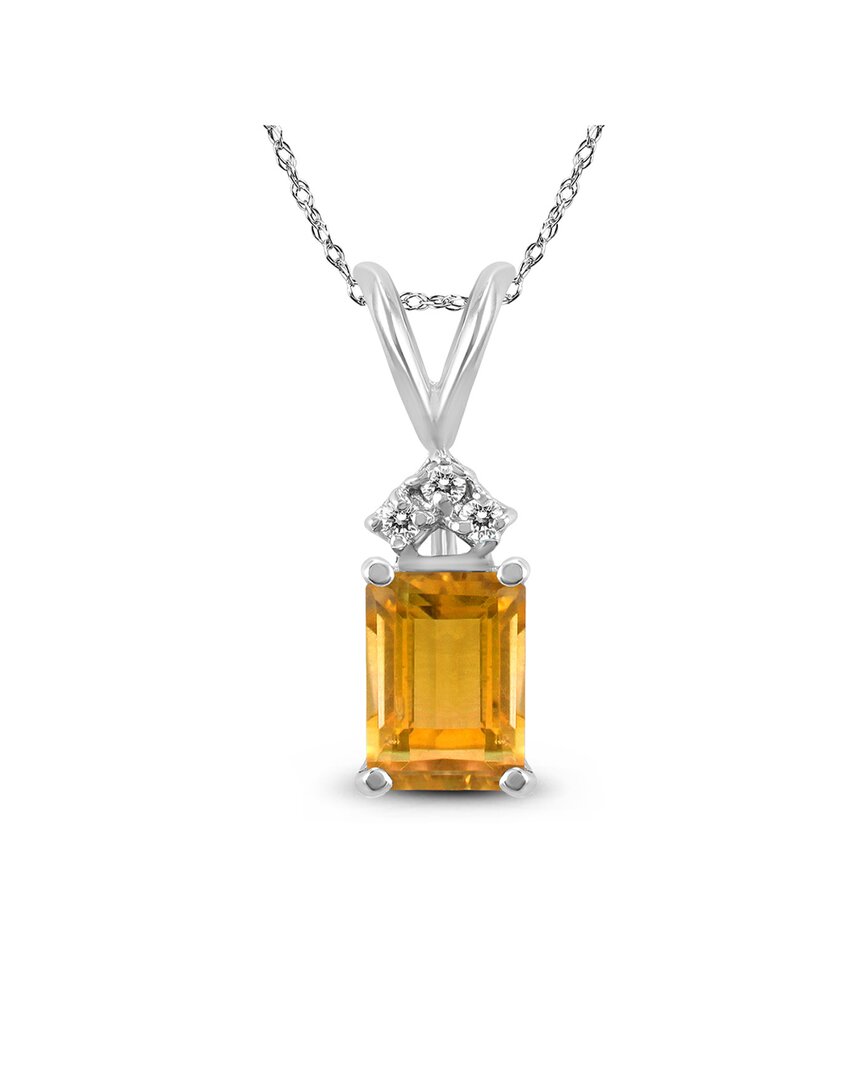 Gemstones 14k 1.13 Ct. Tw. Diamond & Citrine Necklace