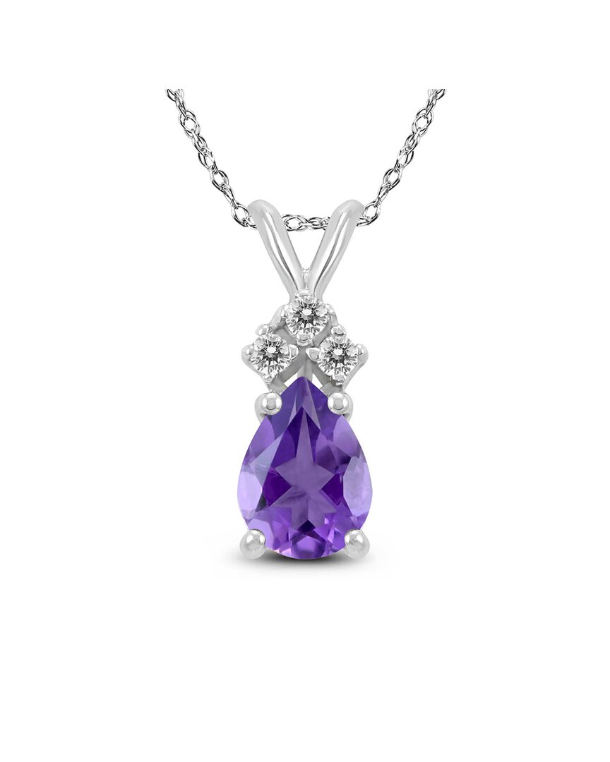Gemstones 14k 1.08 Ct. Tw. Diamond & Amethyst Necklace