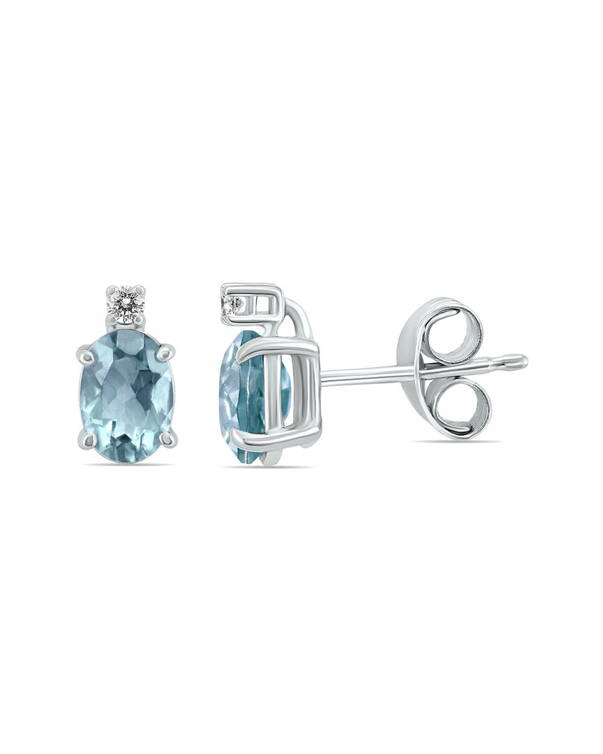 Gemstones 14k 0.54 Ct. Tw. Diamond & Aquamarine Earrings
