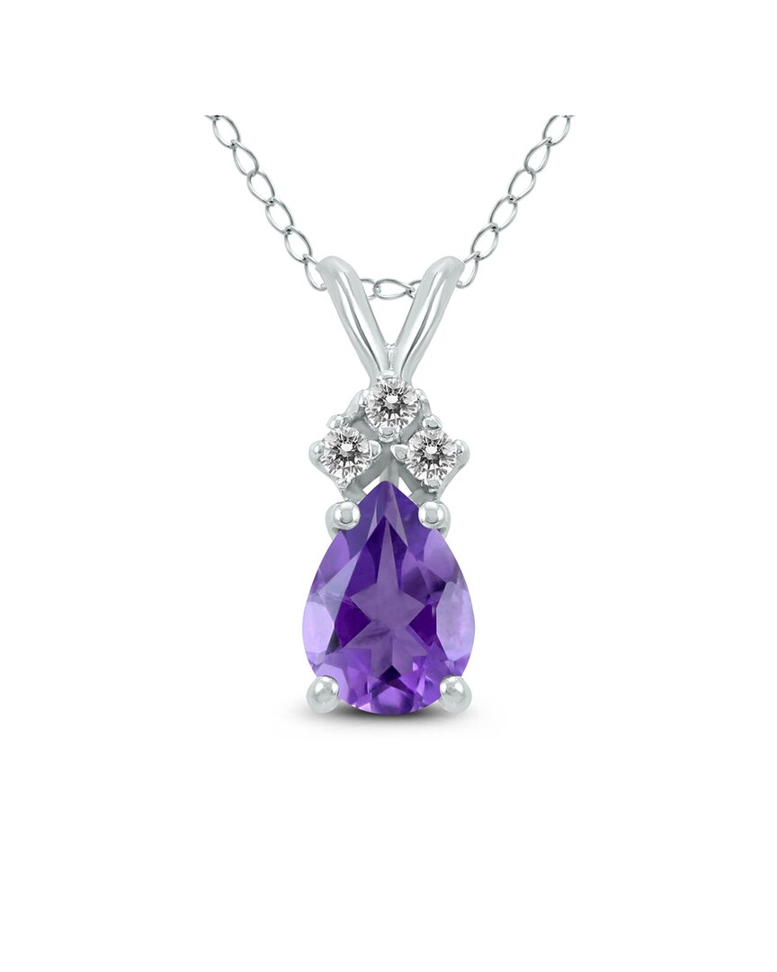 Gemstones 14k 0.81 Ct. Tw. Diamond & Amethyst Necklace