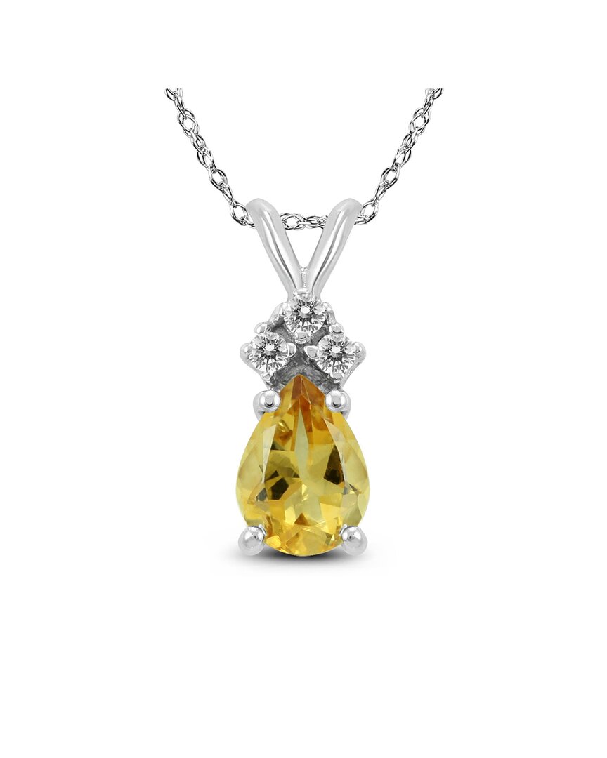 Gemstones 14k 0.81 Ct. Tw. Diamond & Citrine Necklace