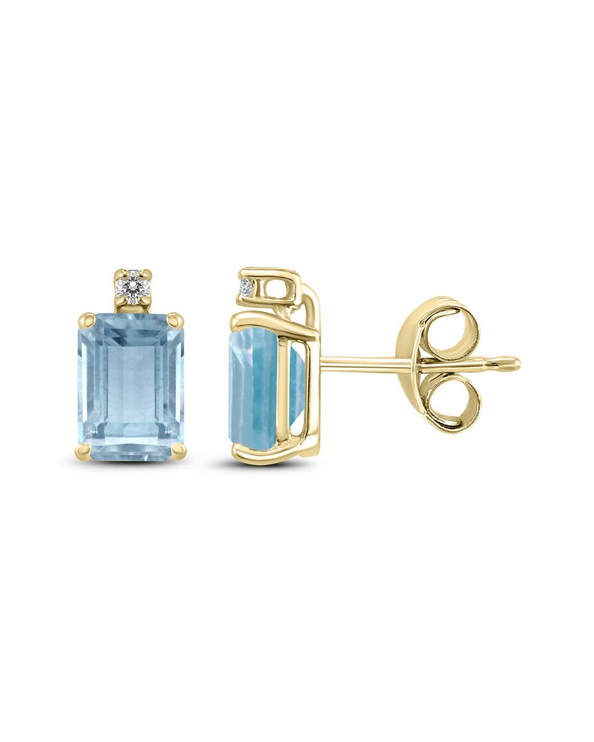 Gemstones 14k 1.64 Ct. Tw. Diamond & Aquamarine Earrings