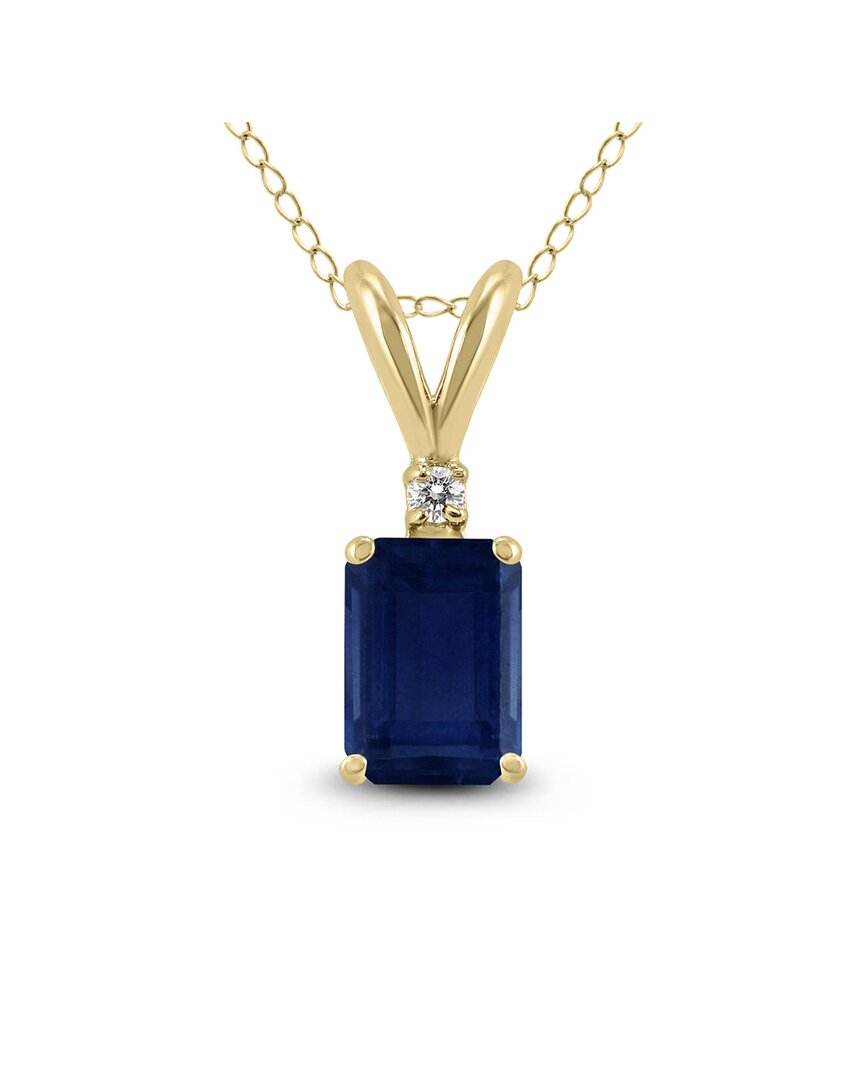 Gemstones 14k 0.32 Ct. Tw. Diamond & Sapphire Necklace