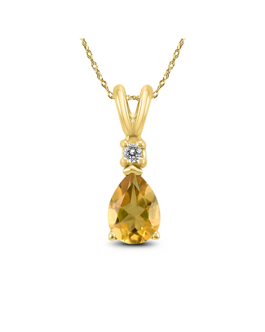 Gemstones 14k 0.78 Ct. Tw. Diamond & Citrine Necklace