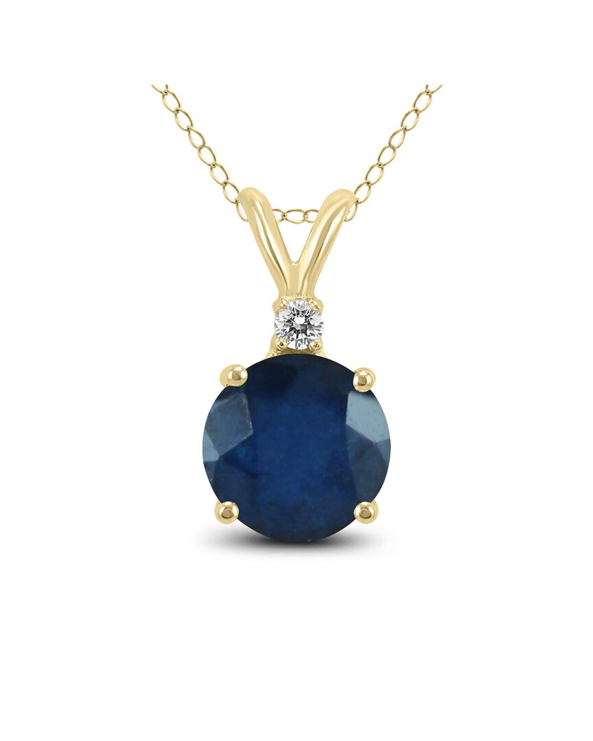 Gemstones 14k 0.92 Ct. Tw. Diamond & Sapphire Necklace