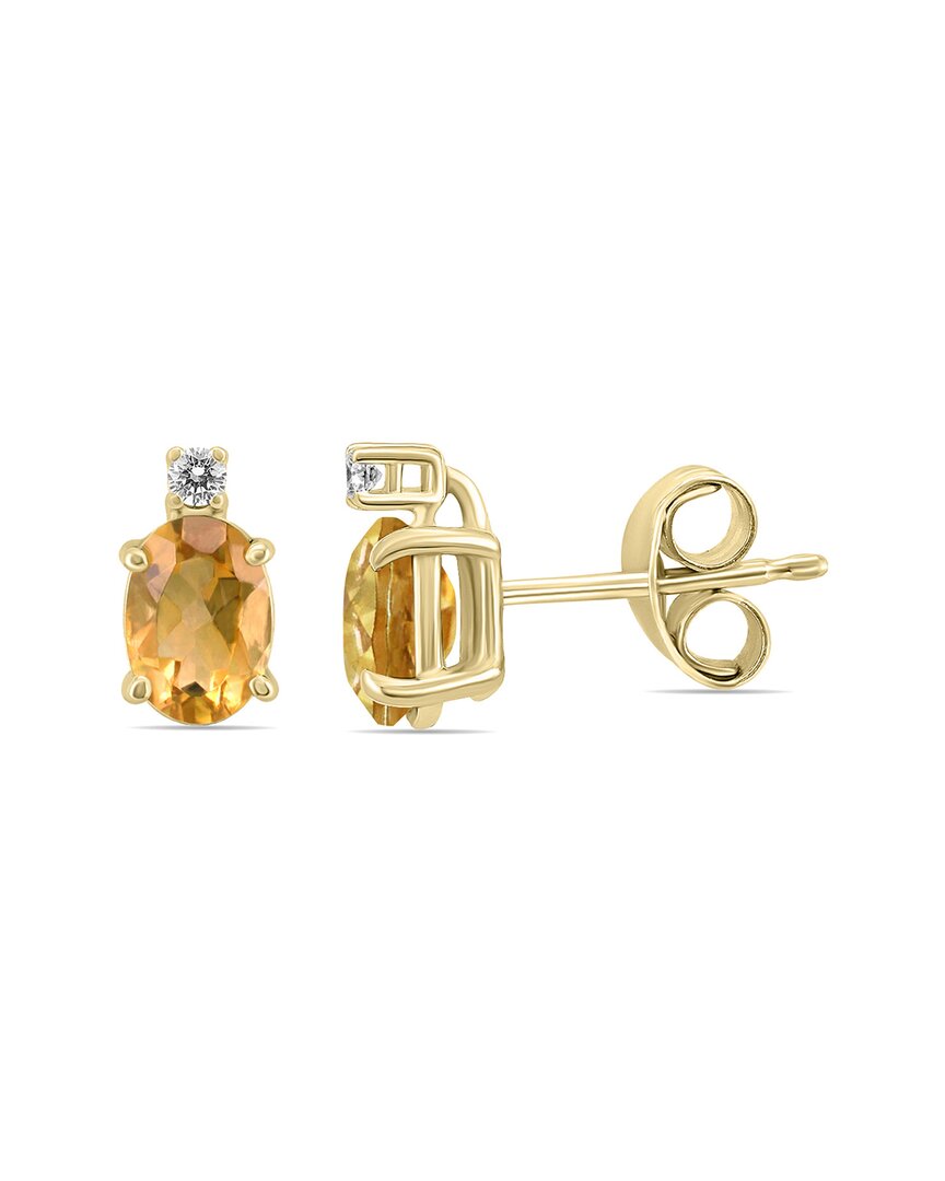 Gemstones 14k 1.04 Ct. Tw. Diamond & Citrine Earrings