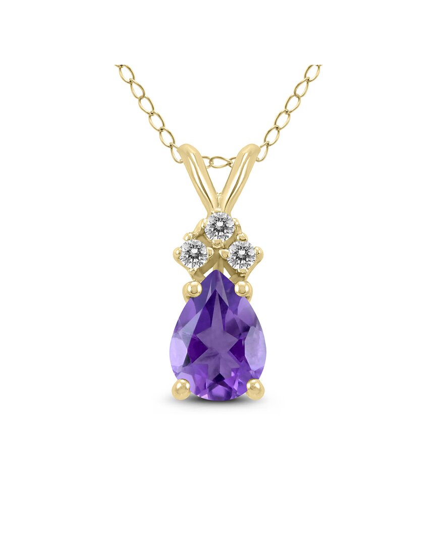 Gemstones 14k 0.48 Ct. Tw. Diamond & Amethyst Necklace