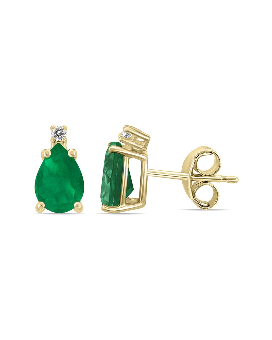 Gemstones 14k 0.82 Ct. Tw. Diamond & Emerald Earrings