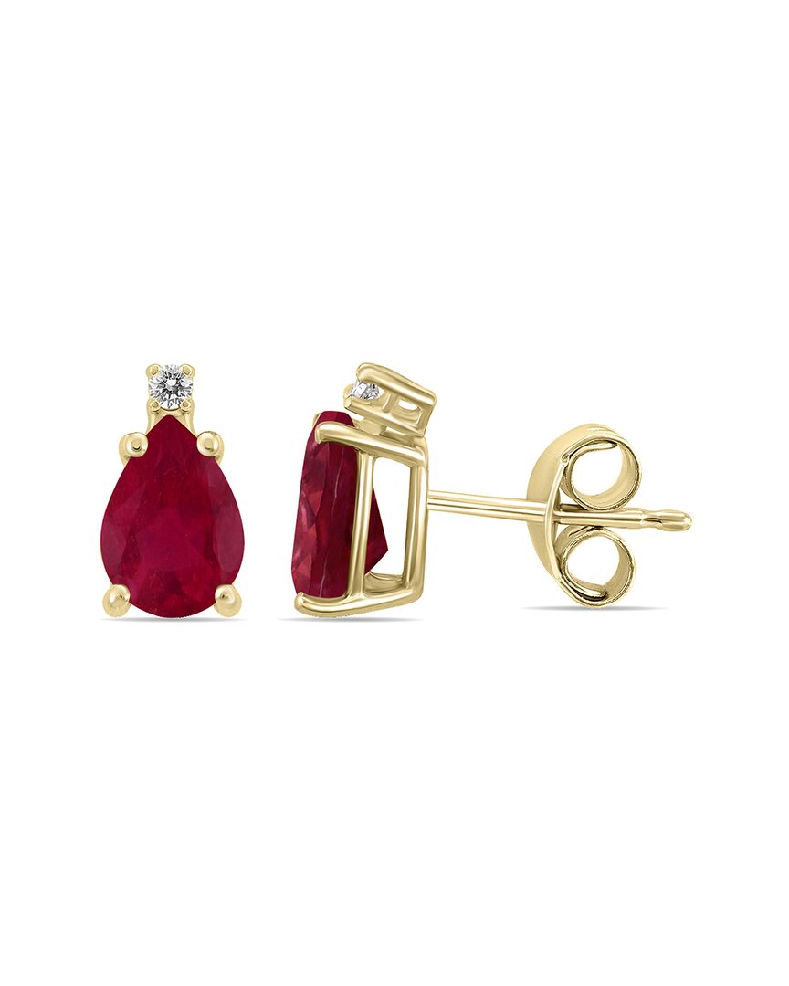 Gemstones 14k 90.02 Ct. Tw. Diamond & Ruby Earrings