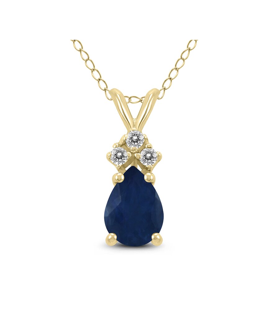 Gemstones 14k 0.29 Ct. Tw. Diamond & Sapphire Necklace