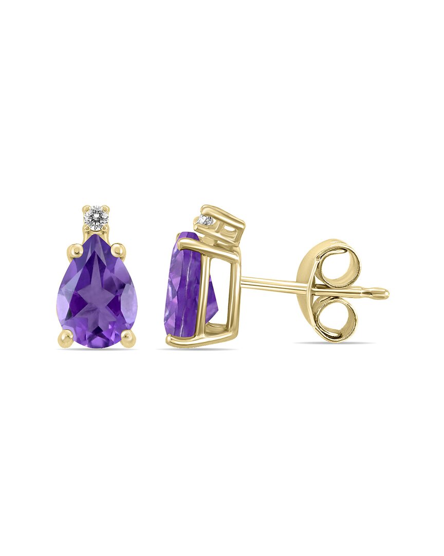 Gemstones 14k 0.92 Ct. Tw. Diamond & Amethyst Earrings