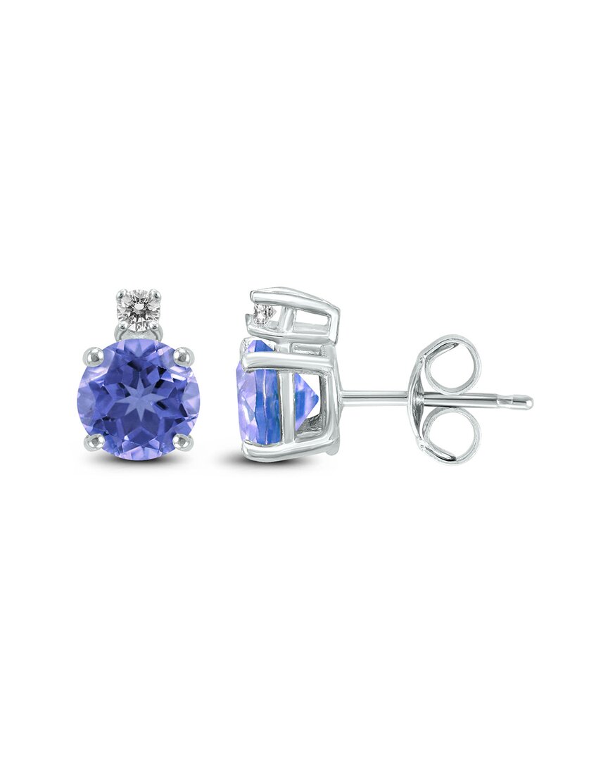 Gemstones 14k 0.42 Ct. Tw. Diamond & Tanzanite Earrings
