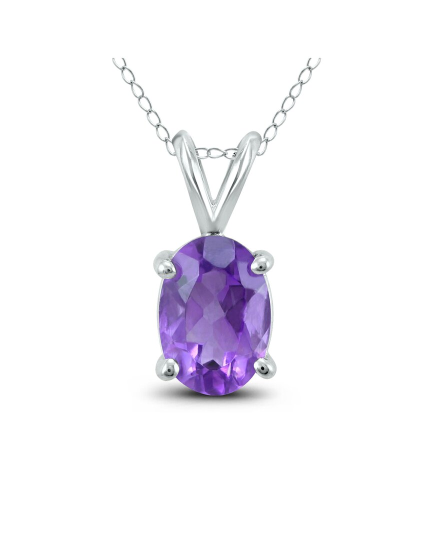 Gemstones 14k 0.55 Ct. Tw. Amethyst Necklace In Purple