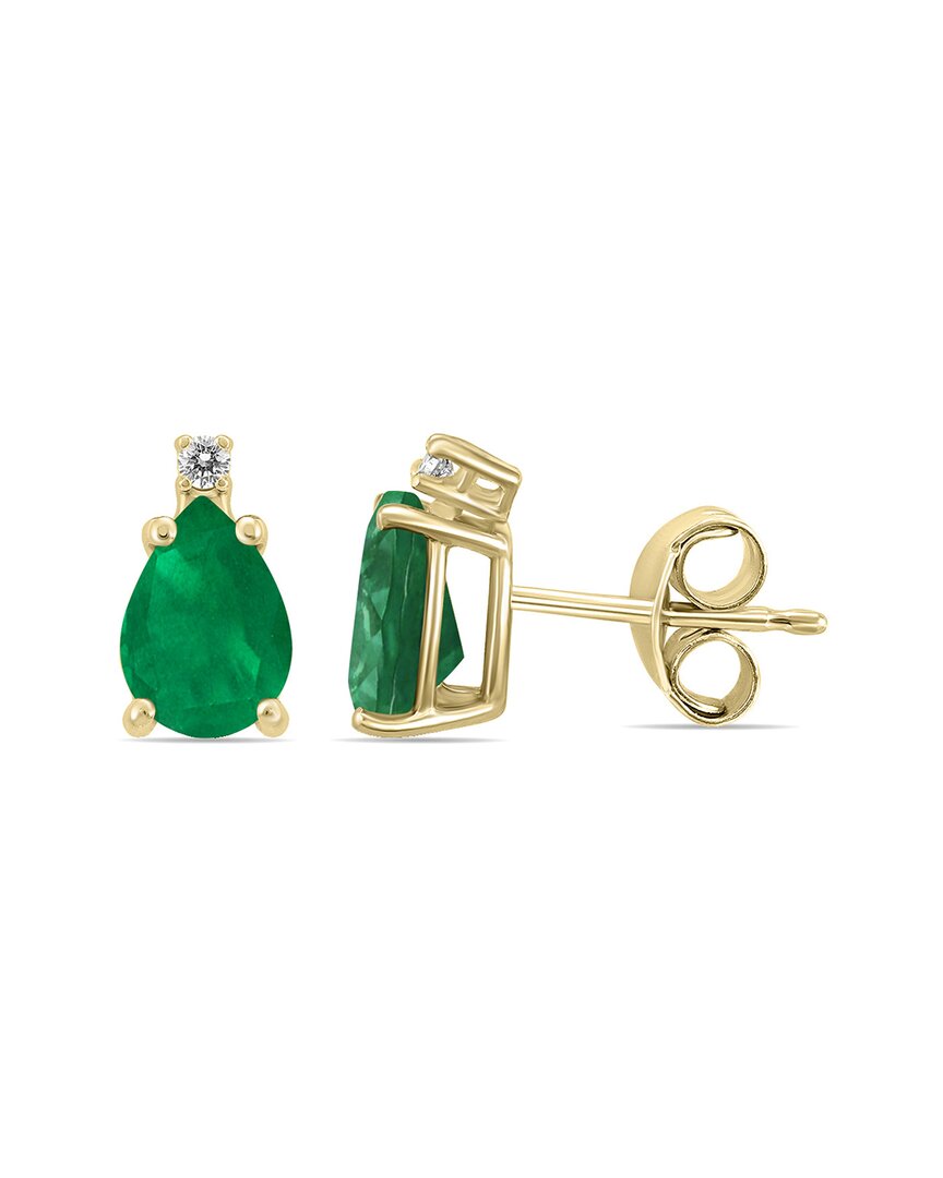 Gemstones 14k 0.46 Ct. Tw. Diamond & Emerald Earrings