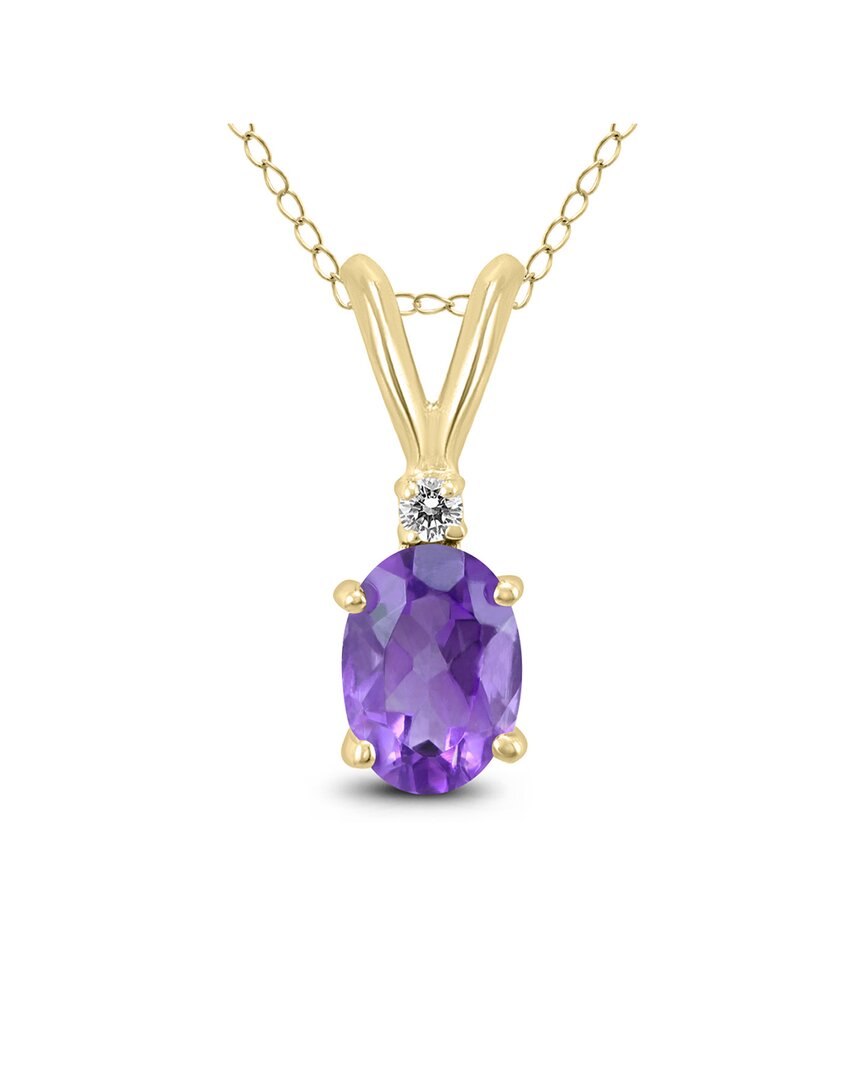 Gemstones 14k 0.88 Ct. Tw. Diamond & Amethyst Necklace