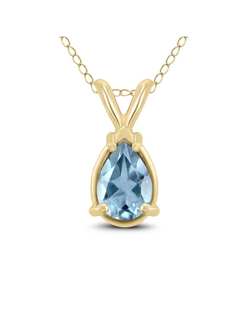 Gemstones 14k 0.20 Ct. Tw. Aquamarine Necklace