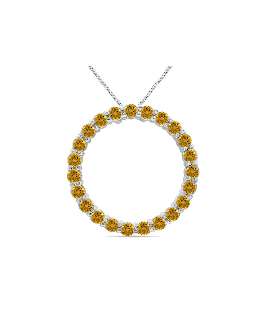 Gemstones Gem Spark Silver 2.95 Ct. Tw. Citrine Pendant Necklace