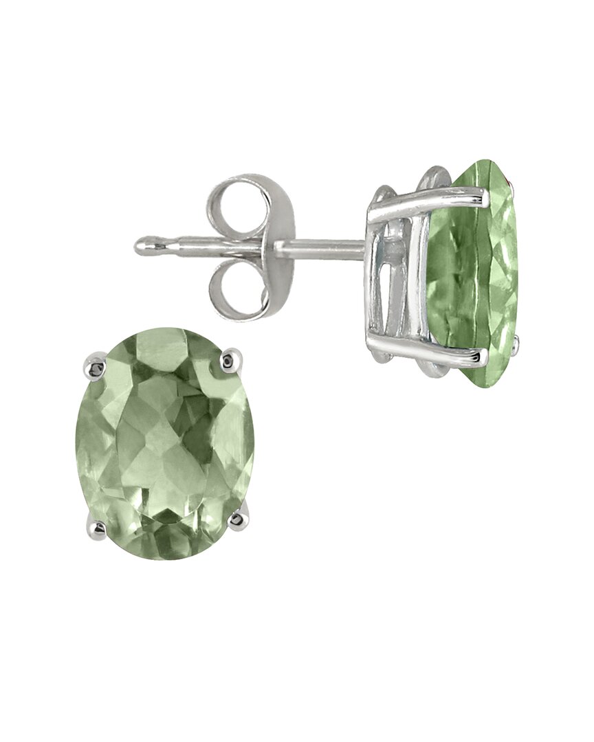 Gemstones Silver 1.20 Ct. Tw. Green Amethyst Earrings