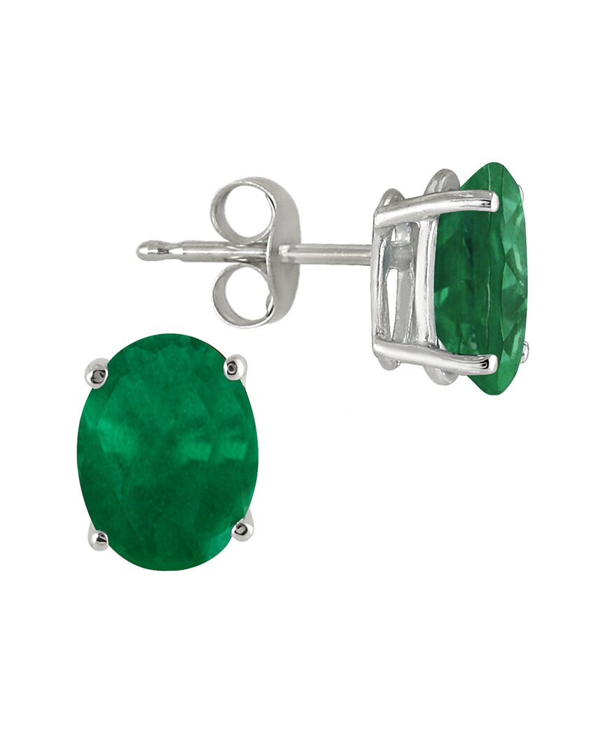 Gemstones Silver 0.60 Ct. Tw. Emerald Earrings