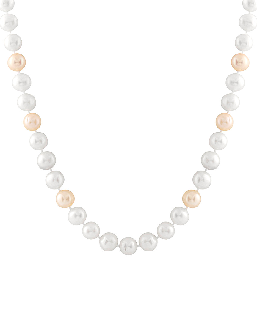 Splendid Pearls 14k Two-tone 9-10mm Pearl Necklace