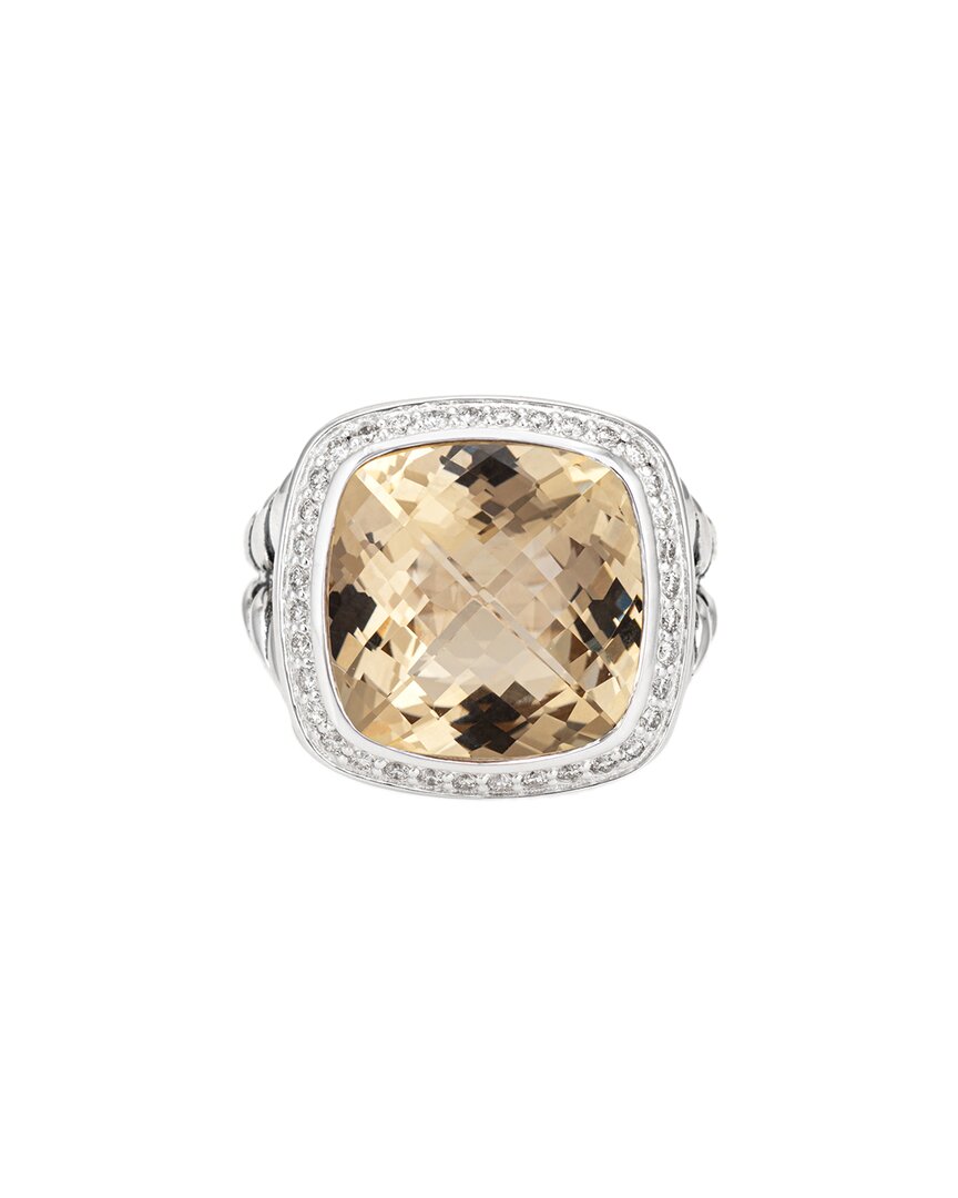 Heritage David Yurman David Yurman Silver 0.34 Ct. Tw. Diamond & Champagne Citrine Albion Ring  (authentic )
