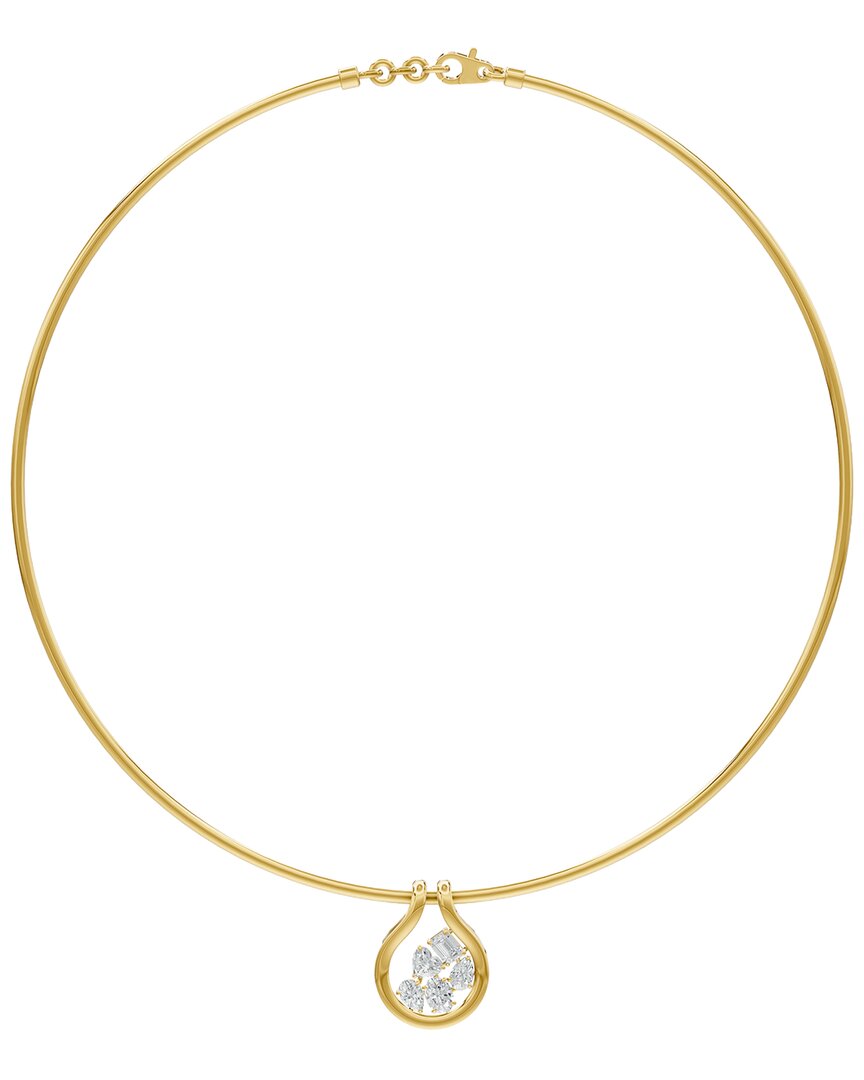 18K Over Silver 1.30 Ct. Tw. Lab-Grown Diamond Necklace