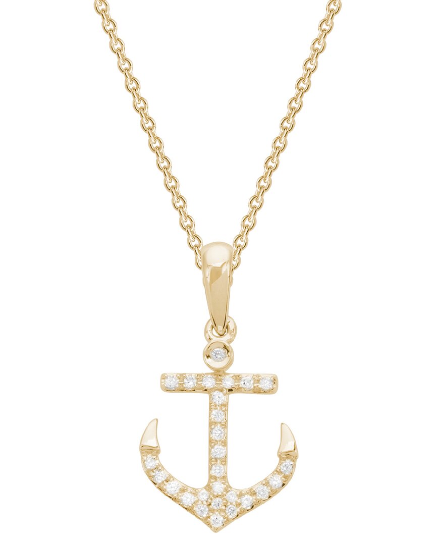 Shop Diamond Select Cuts 14k 0.09 Ct. Tw. Diamond Anchor Necklace