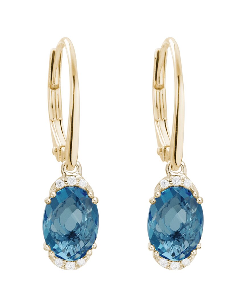 Gemstones 14k 2.86 Ct. Tw. Diamond & London Blue Topaz Earrings