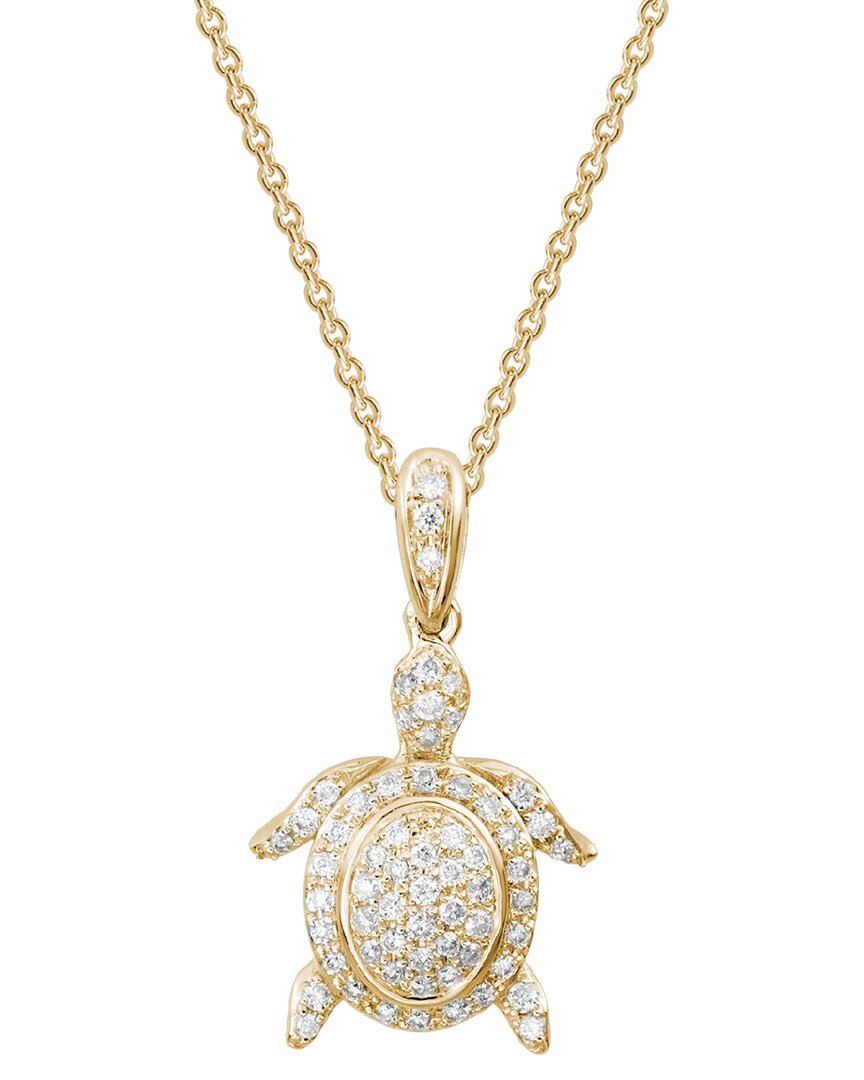 Diamond Select Cuts 14k 0.19 Ct. Tw. Diamond Turtle Necklace