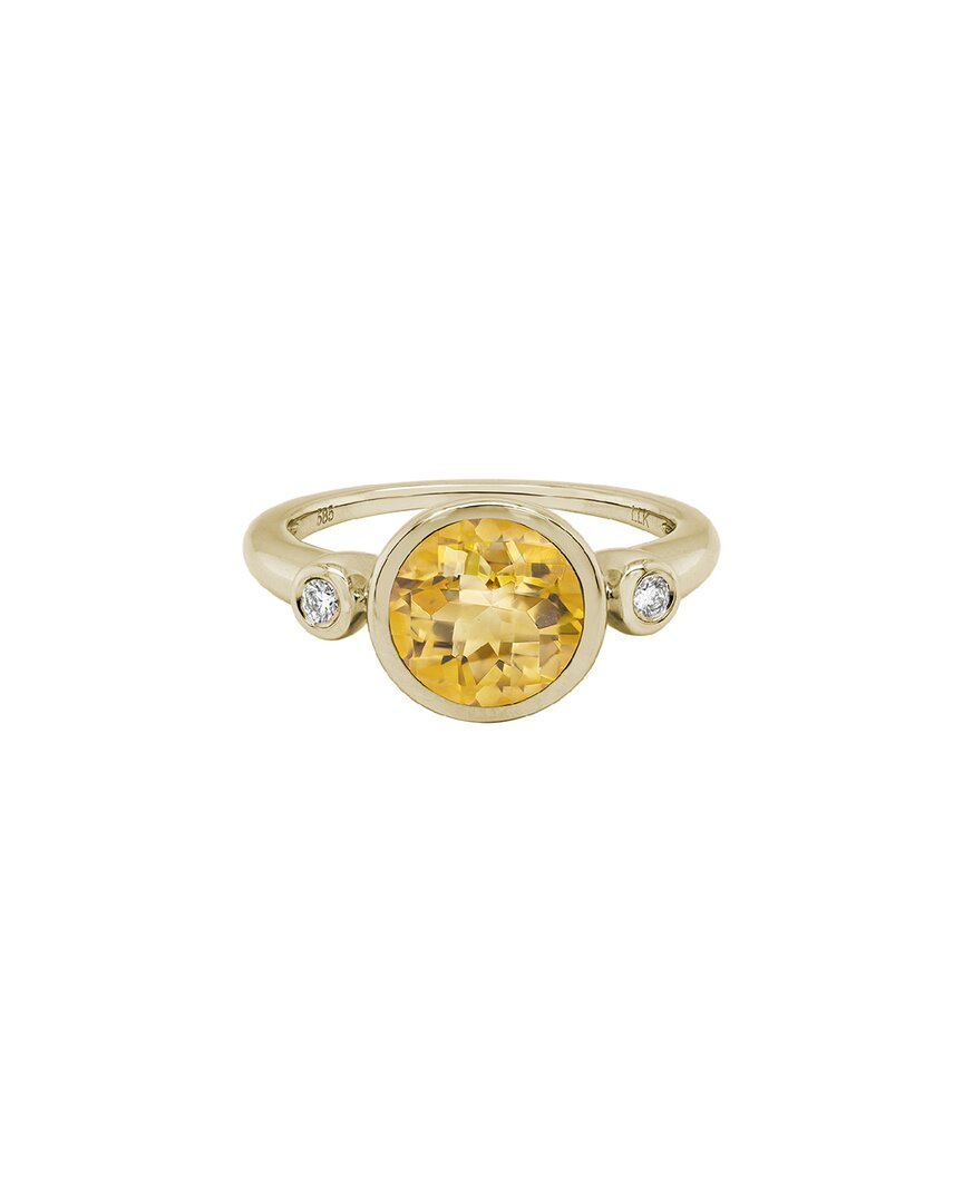 Gemstones 14k 1.86 Ct. Tw. Diamond & Citrine Ring In Orange