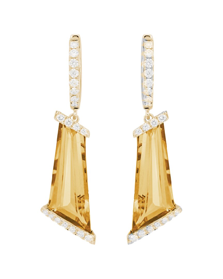 Gemstones 14k 8.63 Ct. Tw. Diamond & Citrine Earrings