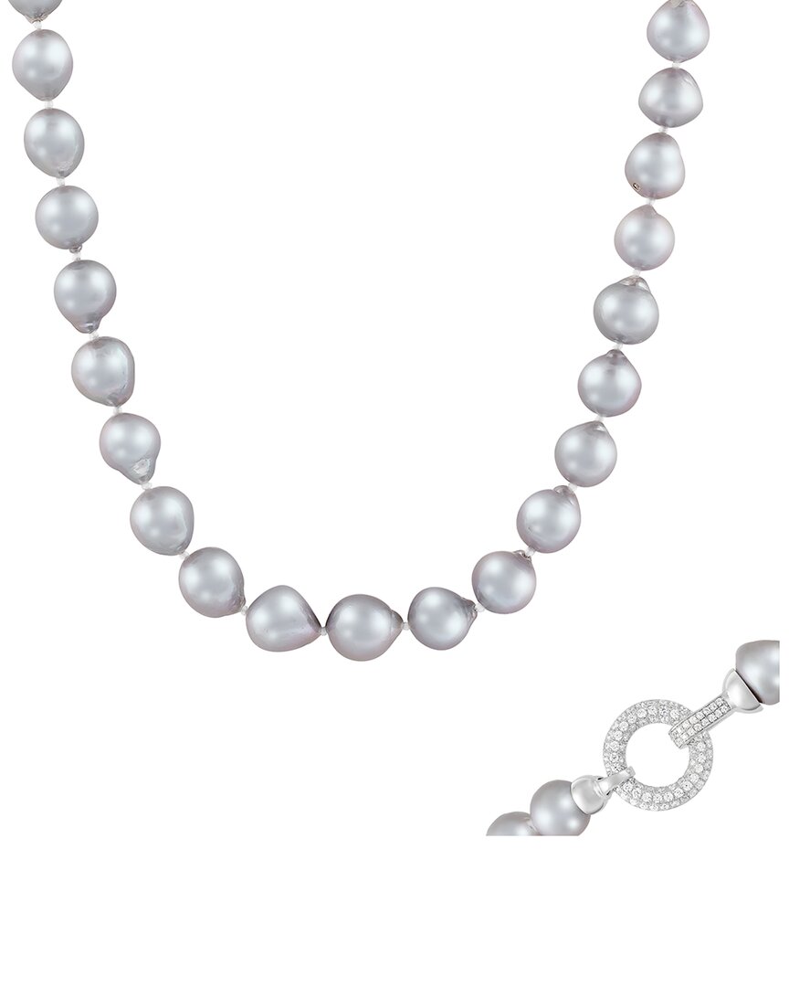 Splendid Pearls Silver 11-14mm Pearl Necklace
