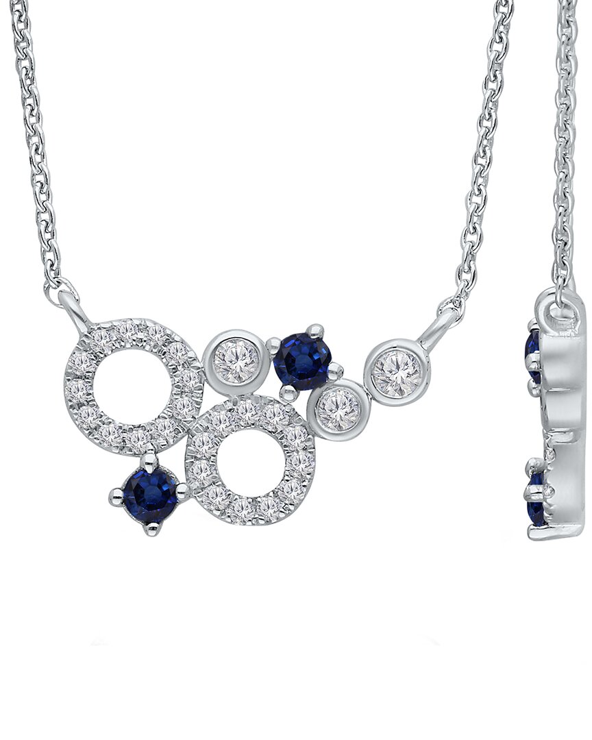 Kallati 14k 0.20 Ct. Tw. Diamond & Sapphire Necklace